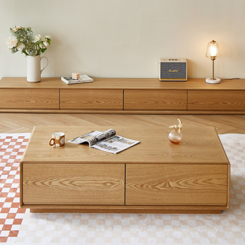 Table de salon moderne et simple rectangulaire, Burlywood, Burlywood, H 13,8 po x L 55,1 po x l 31,5 po