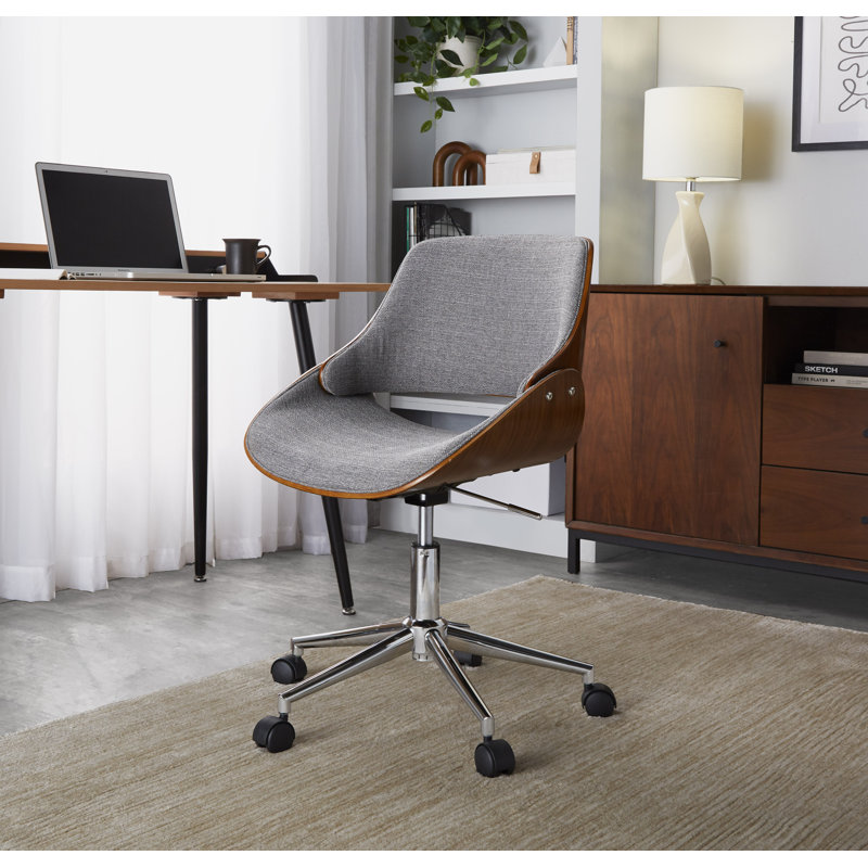 Chaise de bureau Palmona, Gris, Chrome