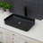 24"X13.5" Black Ceramic Rectangular Vessel Bathroom Sink