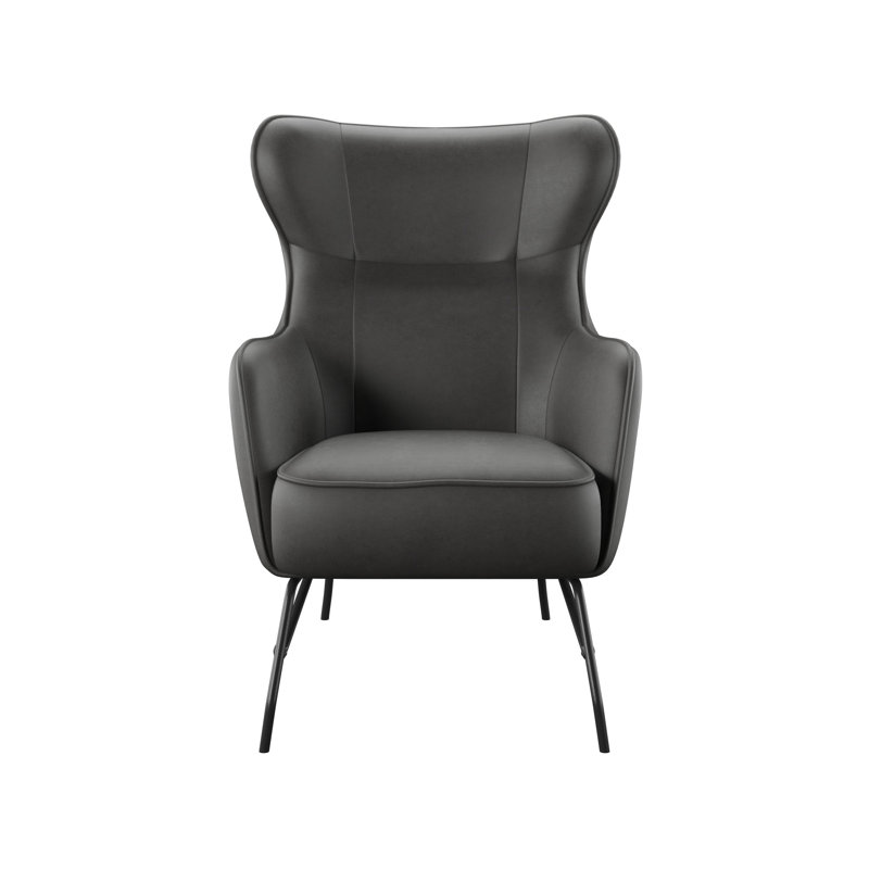 Rainer Upholstered Accent Chair, Badlands Black Faux Leather
