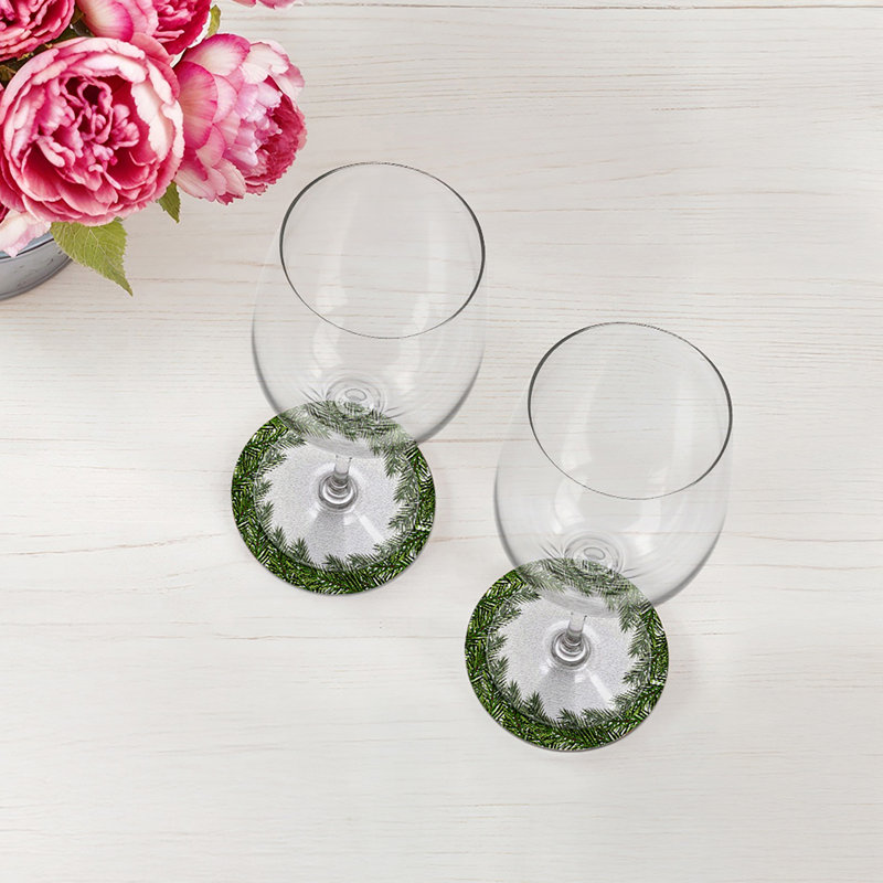 Evergreen Vegan Leather Round Coasters