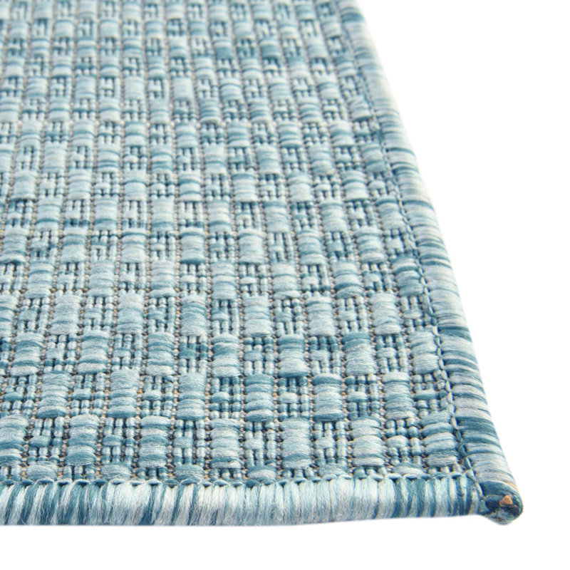 Avaughn Indoor/Outdoor Area Rug, Aqua , Rectangle 9' x 12'2"