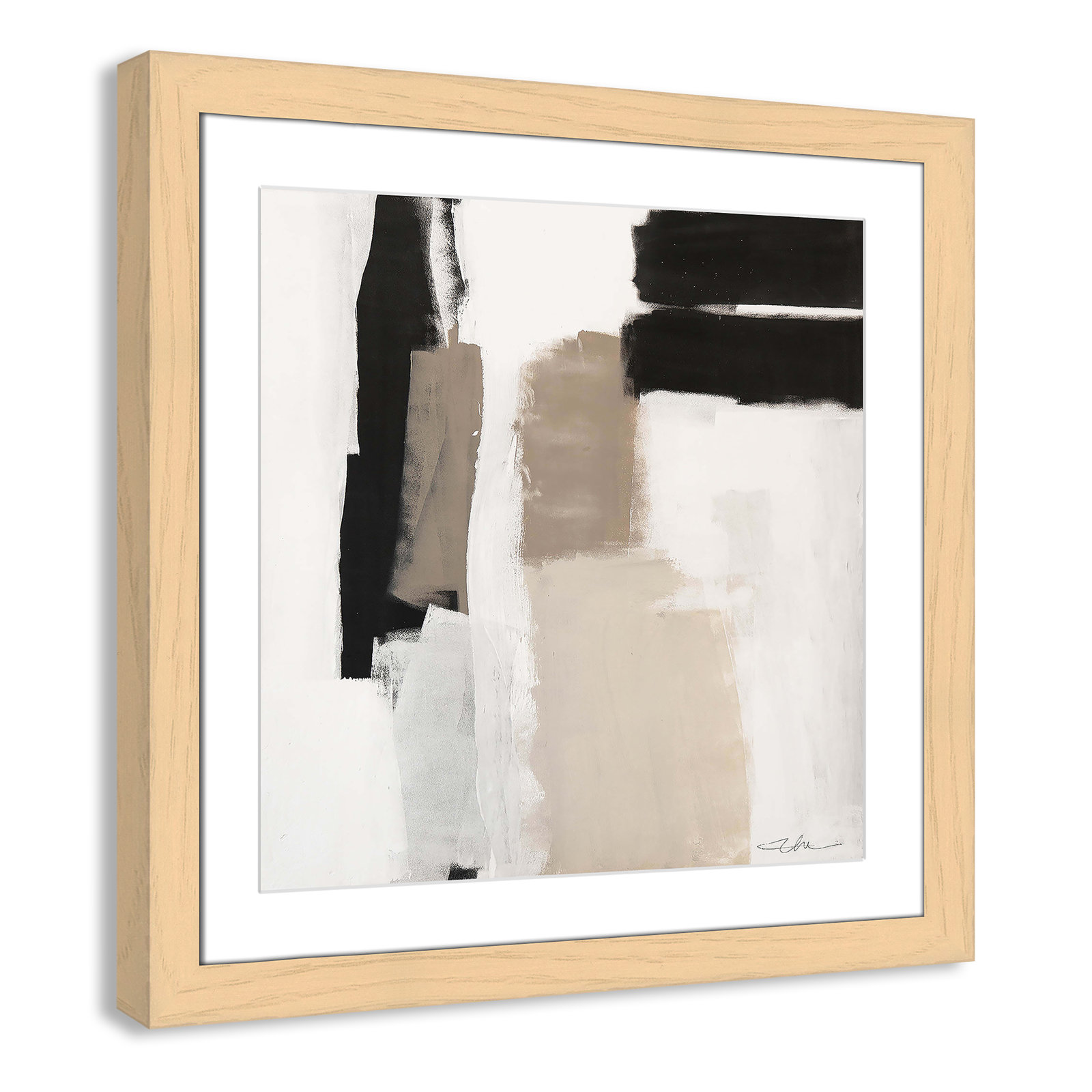 Earth Scapes II Print, 25" H x 25" W x 1.25" D, Natural Cube Framed