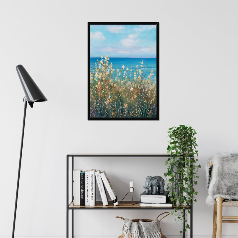 Flowers at the Coast II by Timothy O' Toole - Wrapped Canvas Painting, Black Framed Paper Print, 50cm H x 34cm W