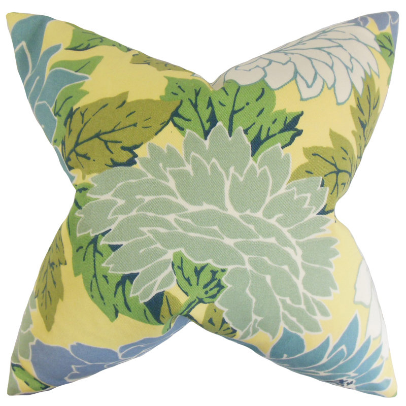 Floral Outdoor Reversible Throw Pillow, Seaside, 24" H x 24" W, Polyester/Polyfill