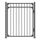 Clôture en métal à piquets plat H 5 pi x l 4 pi