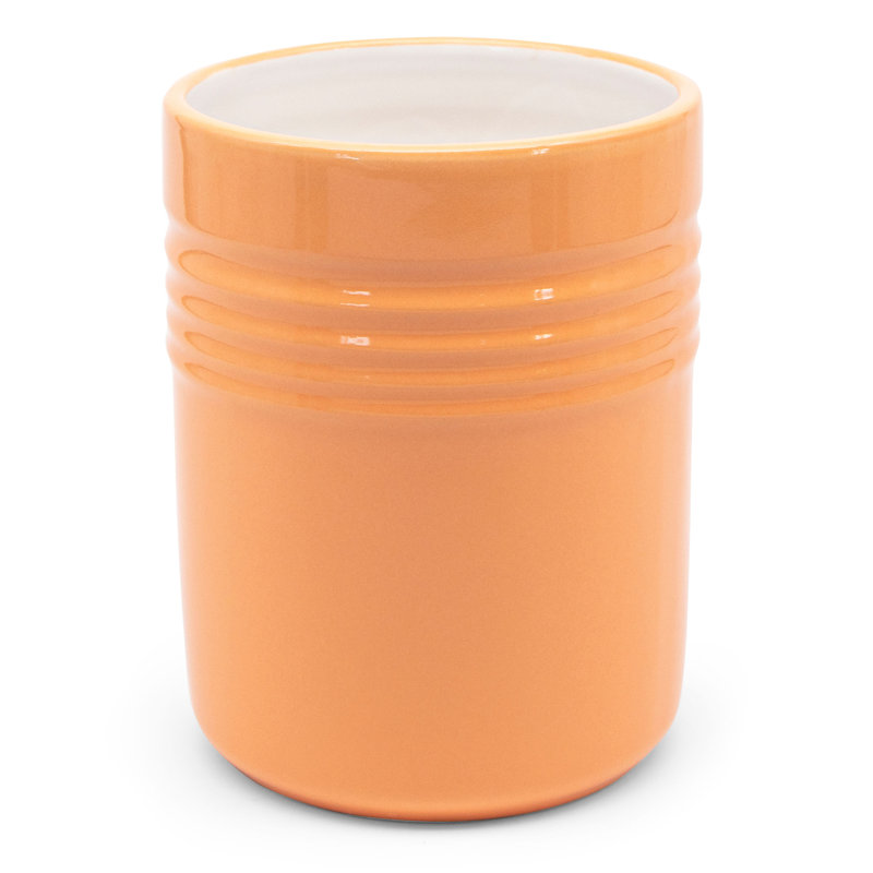Ceramic / Porcelain Round Utensil Crock, Coral