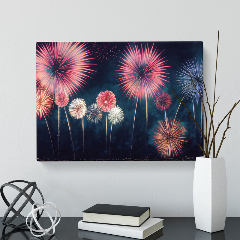 Popular Fireworks - Wrapped Canvas, 50cm H x 76cm W x 3cm D
