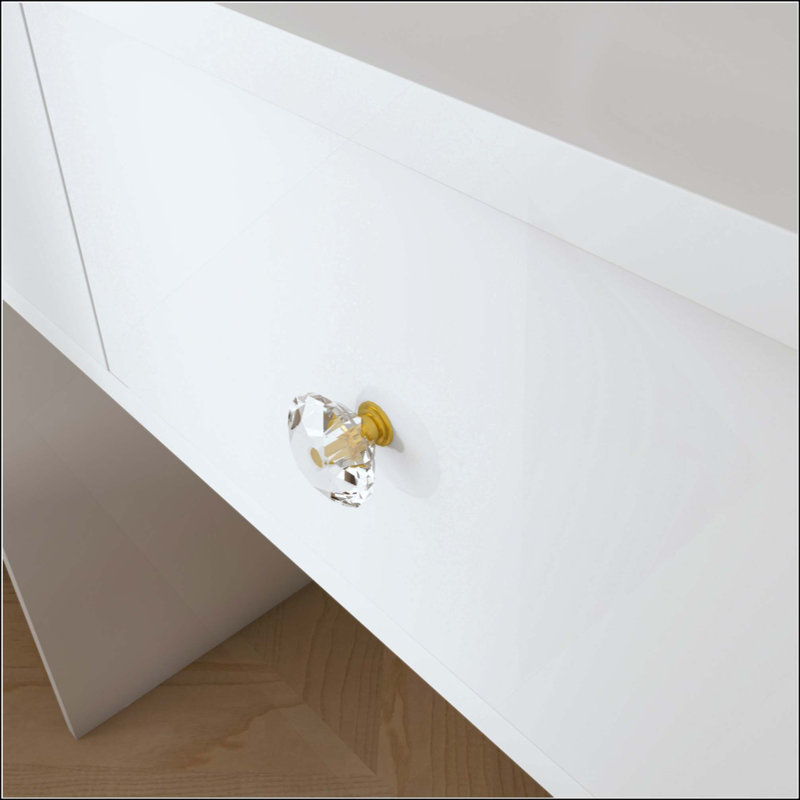 Modern Vanity Desk ,Featuring 3 Modes Of LED Lighting With Adjustable Brightness, 3 Drawers And Multiple Open Storage Shelves, A Hair Dryer Holder And Power Socket, And A Dressing Chair