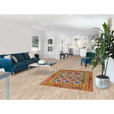 Tapis géométrique en laine Kilim