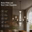 Lustre rétro rustique à 6 lumières, style chandelle, luminaire suspendu idéal pour salle à manger, îlot de cuisine ou salon, coloris blanc et rouille.