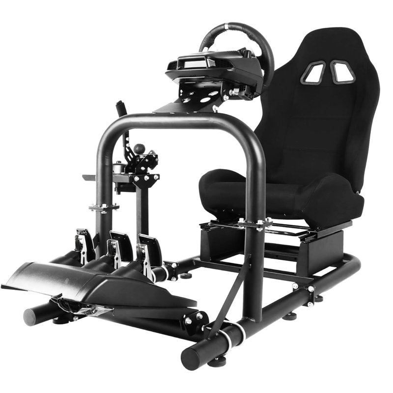 Anman Adjustable Ergonomic PC & Racing Game Chair in Black