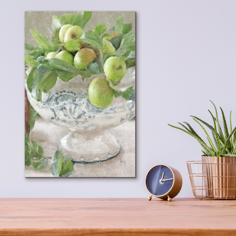  Art mural en verre «Bowl Of Apples» par Ashley Bradley, 12 po x 16 po