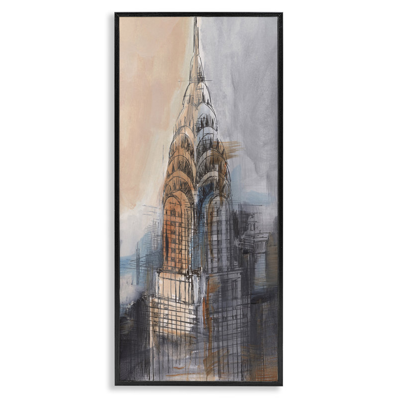  «City Tower S croquis», estampe numérique par Ethan Harper, H 30 po x l 13 po, Giclée encadrée noir minuit