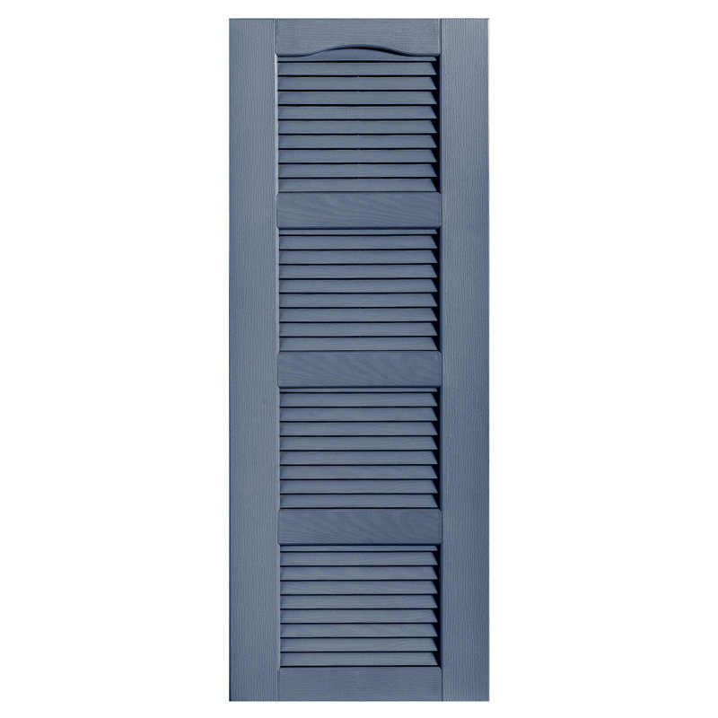 Paire de volets à persiennes cathédrale style quadruple ouverts, 81 po, Bleu, 9"