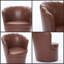 Chaise de bureau pivotante brune à 360 ° avec dossier pétale cannelé-21871339