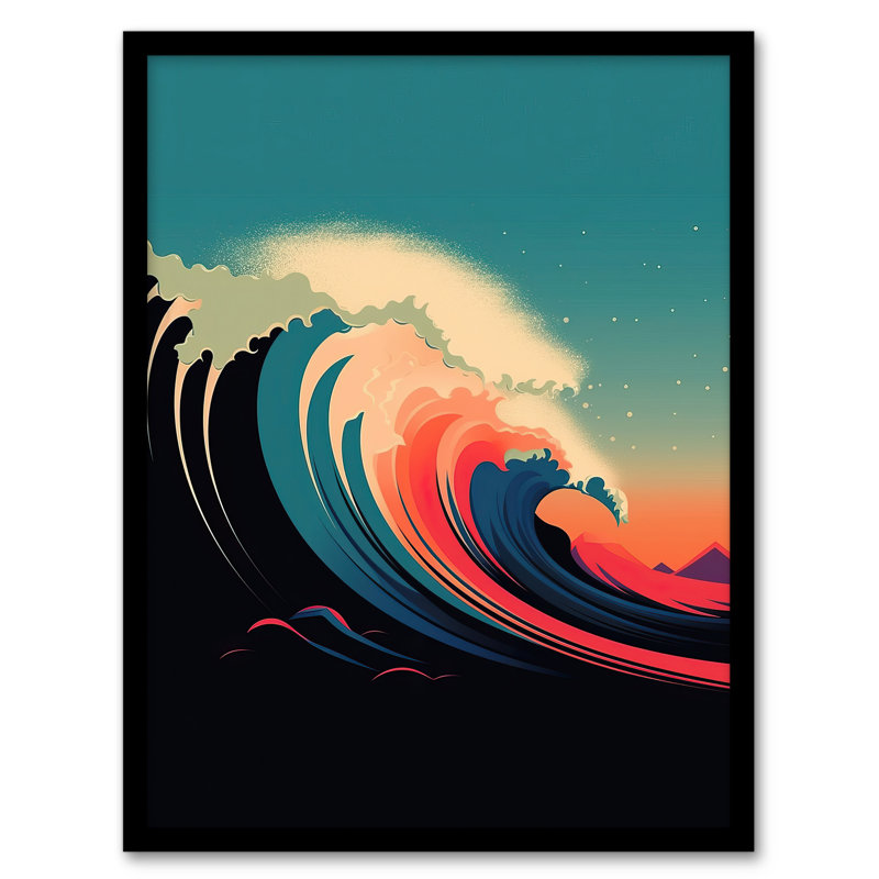 Hower Rainbow Bomb Wave Ocean Sea Bauhaus Wave - Single Picture Frame Print