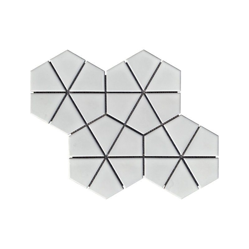 Carreau de mosaïque de porcelaine fantaisie 2 po x 3 po, Blanc