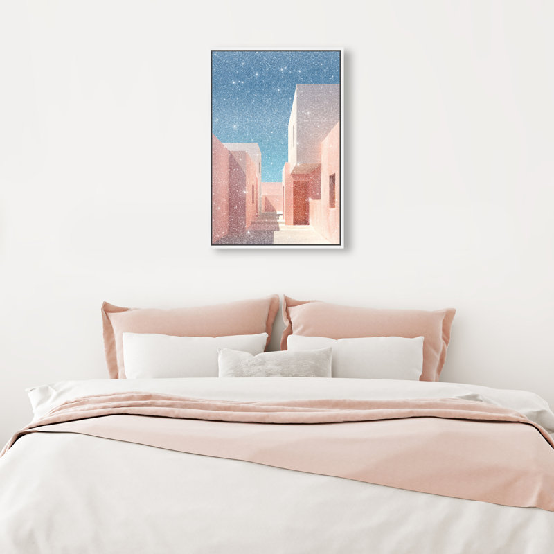 Structured Pink I Print by Oliver Gal, 16"H x 11"W, White Floater Frame
