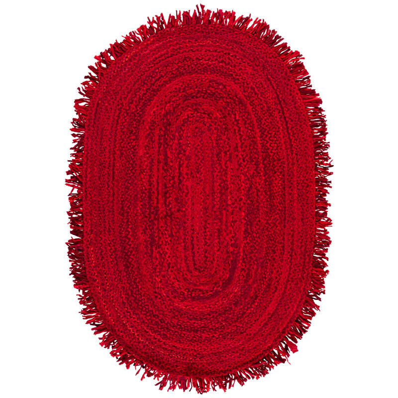 Brookes Hand Woven Cotton Rug, Oval 5' x 8'