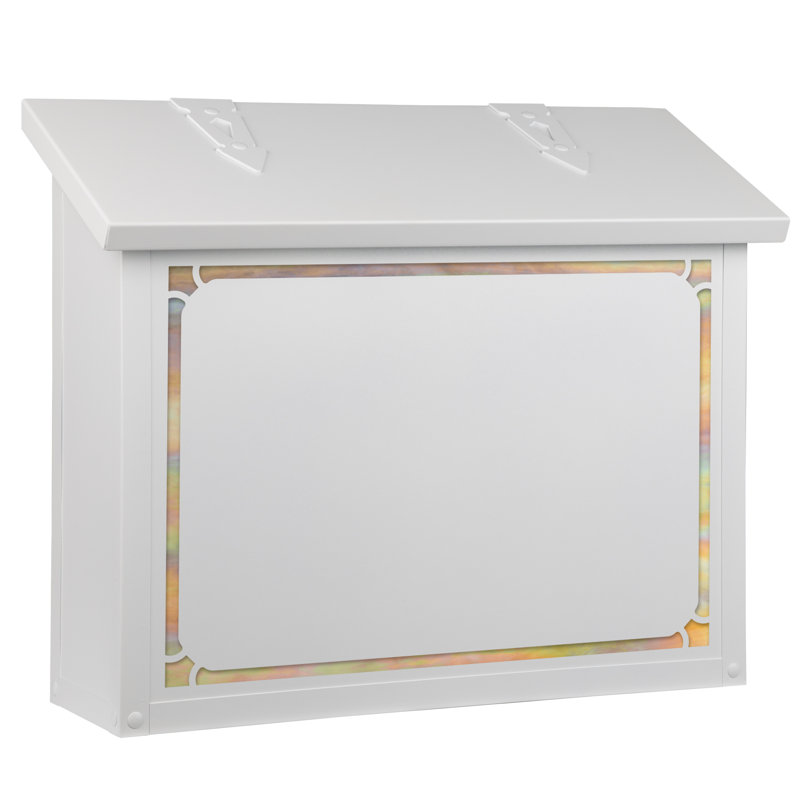 Grande boîte aux lettres murale traditionnelle avec bordure-AF-6103-GI, Laiton chaleureux / miel