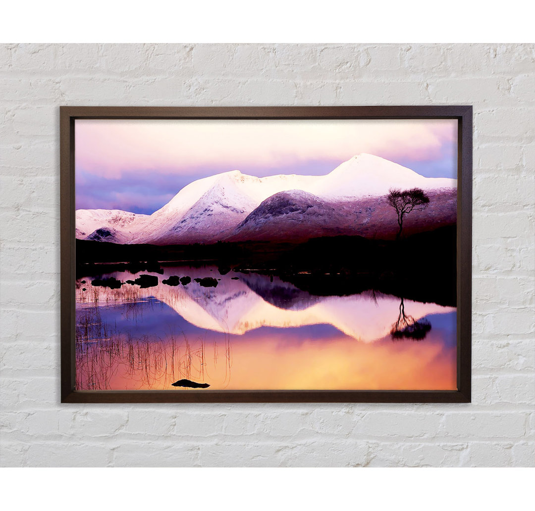 Tranquil Mountain Snow Reflections - Single Picture Frame Kunstdrucke auf Leinwand