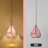 1 -Light Single Retro Pink Glass Pendant