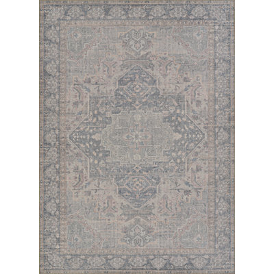 Tapis d'intérieur gris à motif floral Lamentin