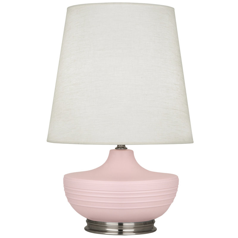 Lampe de table standard 27,5 "Michael Berman Nolan, Nickel antique foncé / bois de rose mat