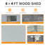 Remise pour outils de jardin en bois avec toit en métal, fenêtres et ventilation Decksplore P 4 pi x l 6 pi