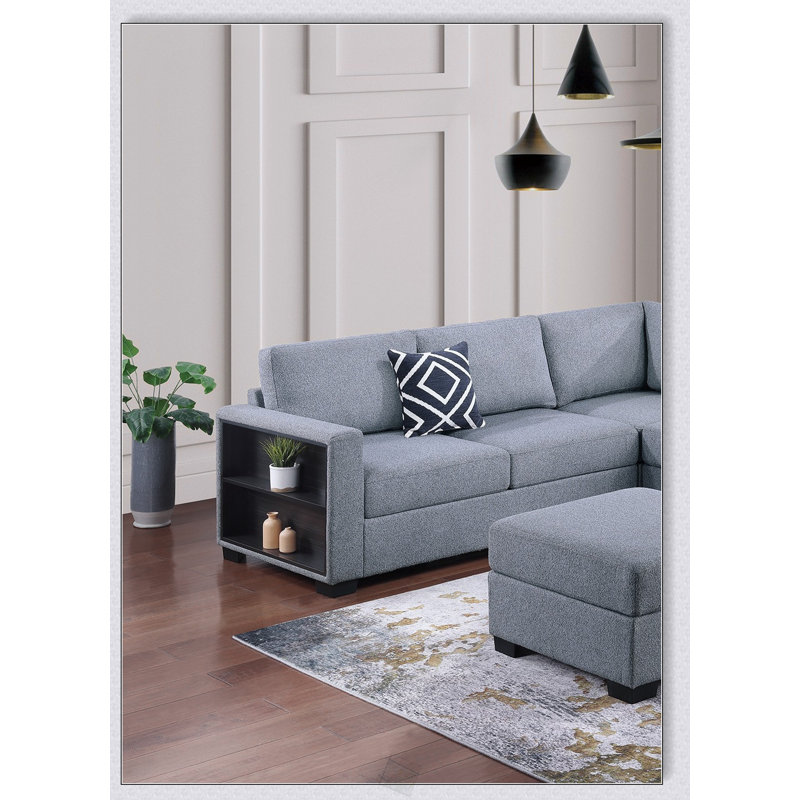 Ensemble de canapé modulaire 4 pièces Contemporary Contemporary, Gris