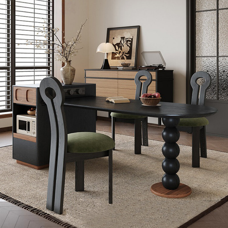 French Simple Design Black Dining Table