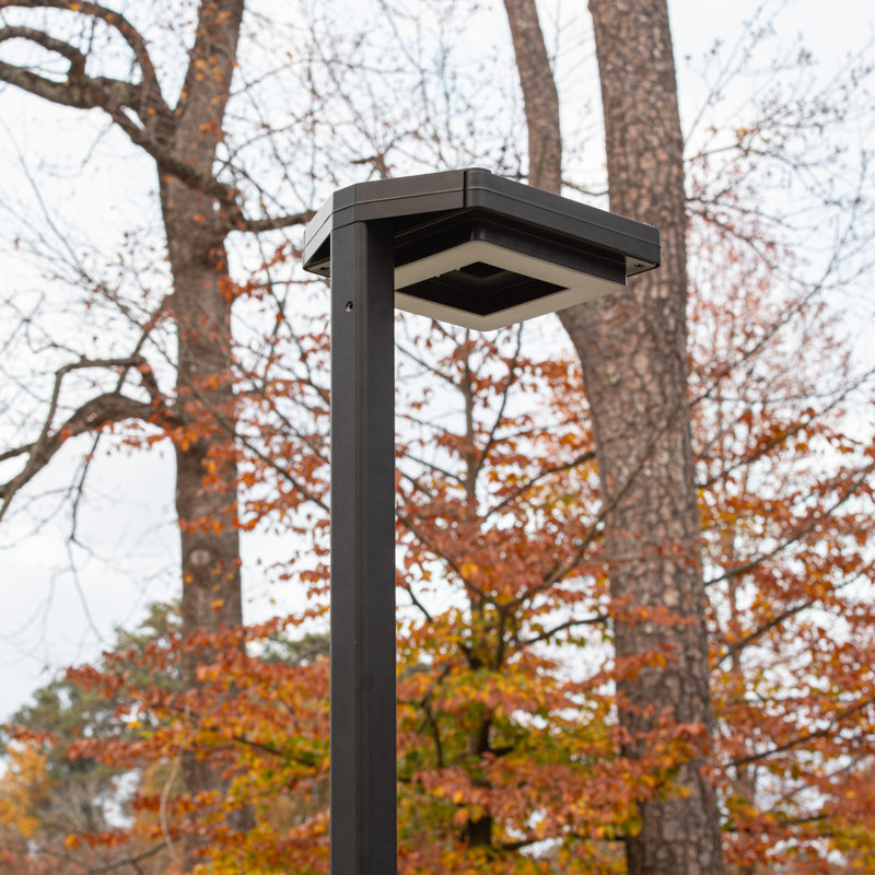  Square Black Aluminum Modern Solar Post Light with 3-Colours (Full)