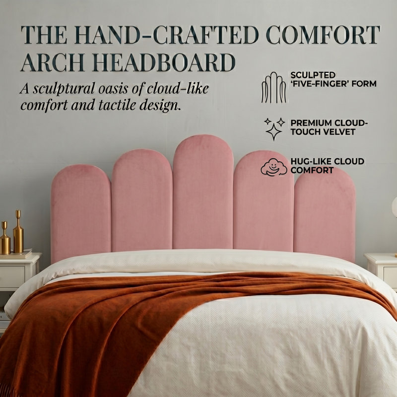 Modern Palm-Shaped Upholstered Bed with Lift Up Storage, Queen, Pink Velvet, Pink, Queen