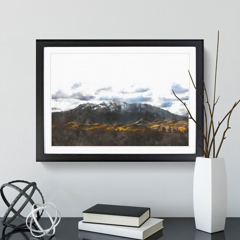 The Rocky Mountains of California - Picture Frame Painting Print, 45cm H x 63cm W x 2cm D, Black Framed