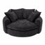 Canapé-lit rond rembourré avec 8 coussins décoratifs-22025609