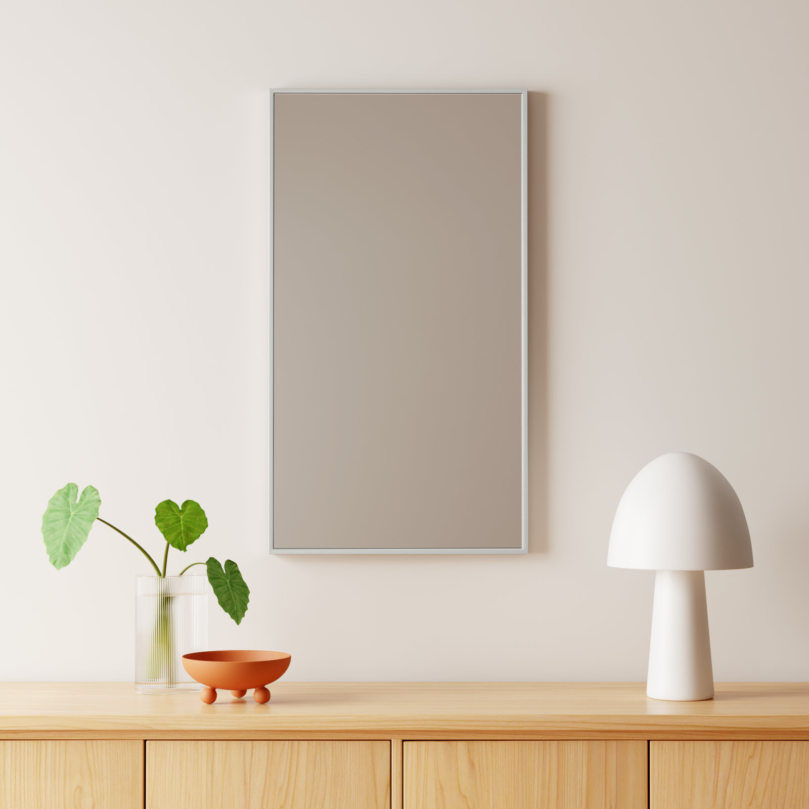 Sabine Metal Rectangle Wall Mirror, 36" x 20", Black