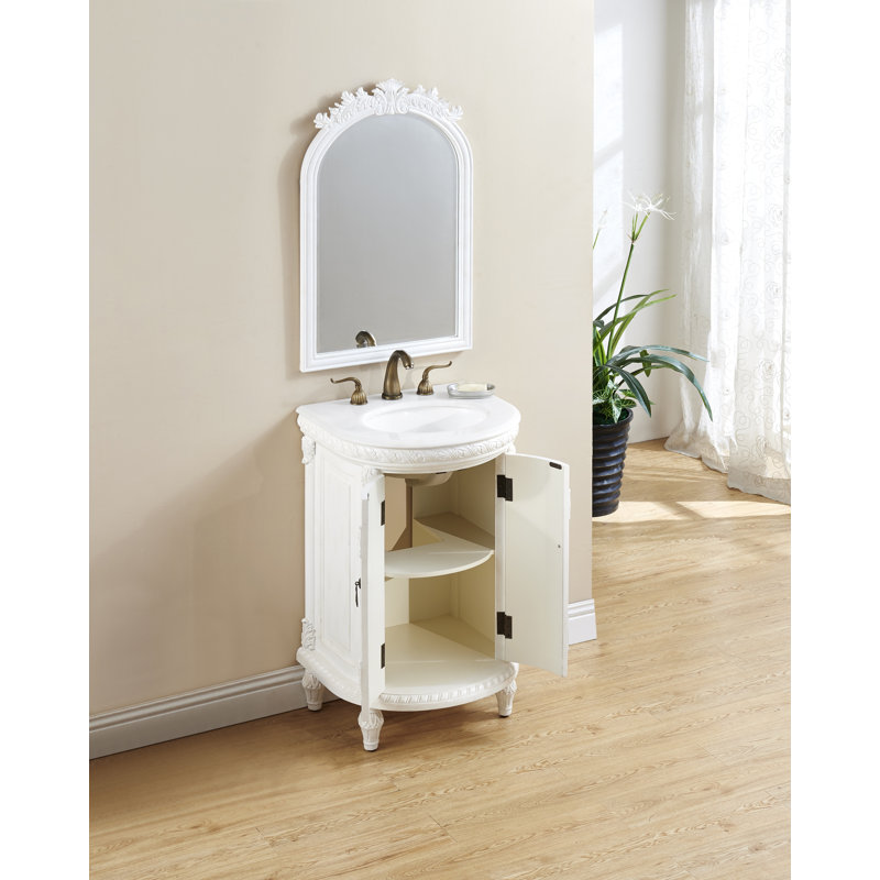 Ensemble de meuble-lavabo simple 21 po Aravale, Blanc antique, Blanc pur