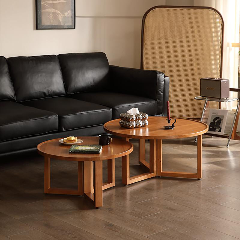 Small round end table combination, Brown