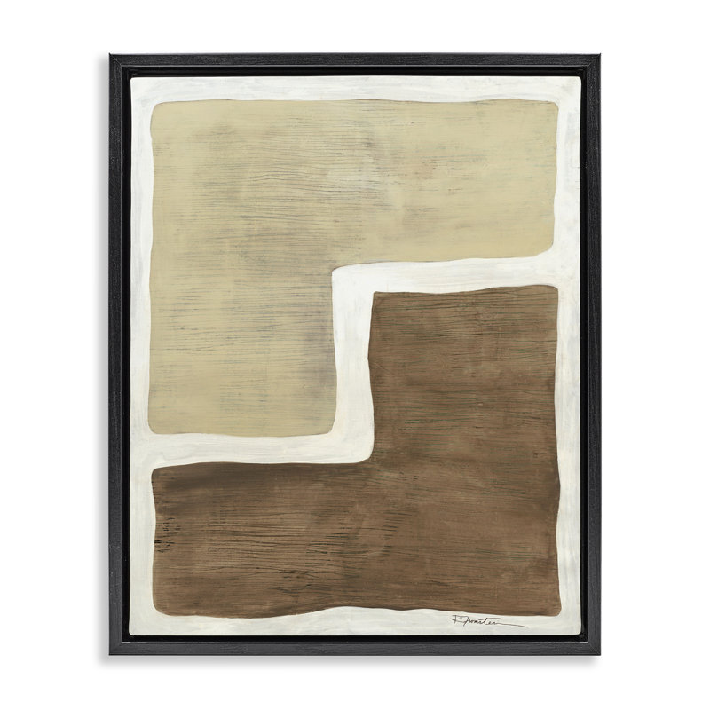 «Boho Symmetometric Shapes» par Ruth Fromstein, H 31 po x l 25 po x P 1,7 po, Cadre flottant noir de jais