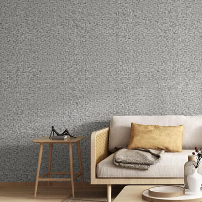 Fabric Wallpaper Textured Contact Paper (24In X 393In) Gray Grasscloth Wallpaper Peel And Stick Faux Linen Wall Paper Self-Adhesive Vinyl Looks Like Woven Straw