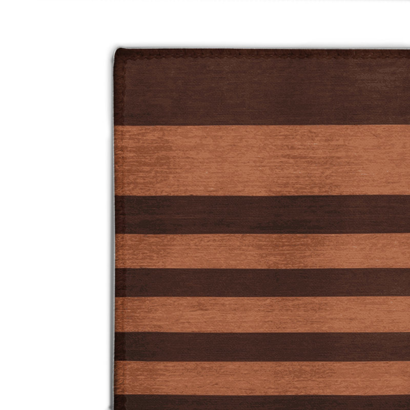 Tapis intérieur / extérieur noir HorizontalStripes, Rectangulaire 8 pi x 10 pi