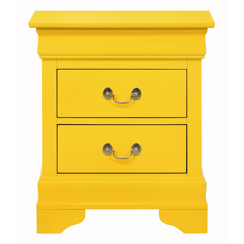 Table de chevet 2 tiroirs Jeffreys, Jaune