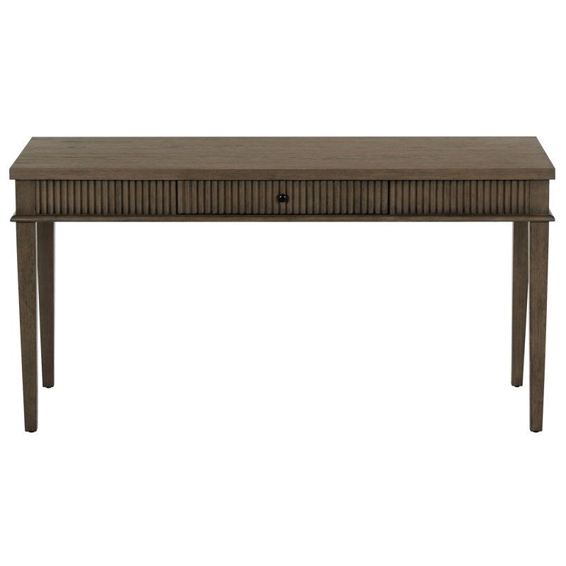 Shelbie 1 Drawer Reeded Desk, Dark Brown Oak