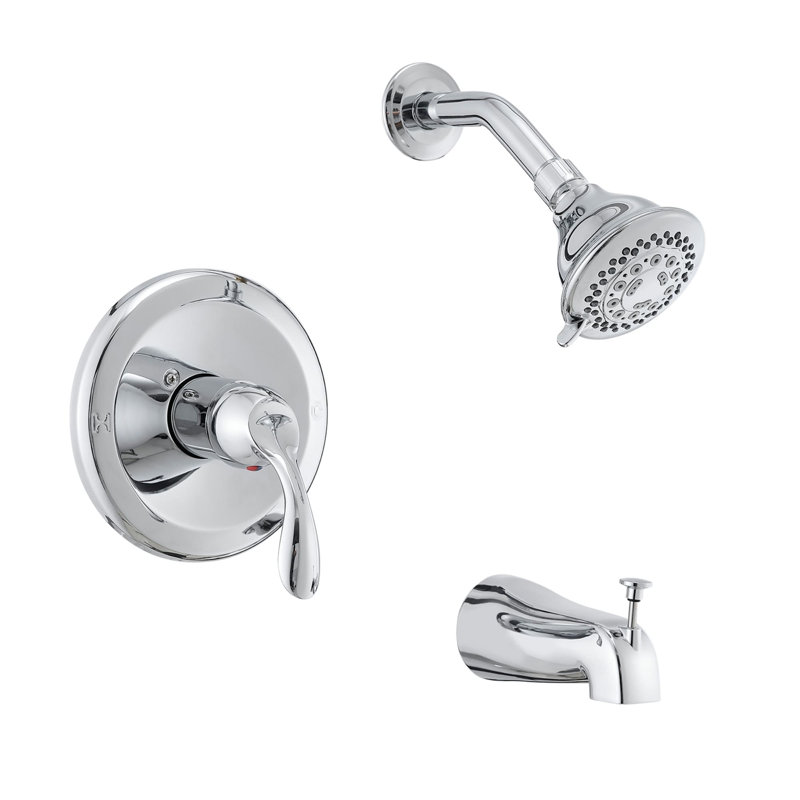 Wall Mounted Tub Shower System Single Handle Shower Faucet Set Brass Shower Trim Kit With Pressure Balance Valve