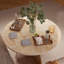  Table basse ronde de style travertin, table d'appoint moderne en faux pierre et table de bout pour le salon - 35,4 po-691709626