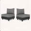Chaises modulaires en aluminium sans accoudoirs 2 pièces avec table basse - coussins reconfigurables en oléfine