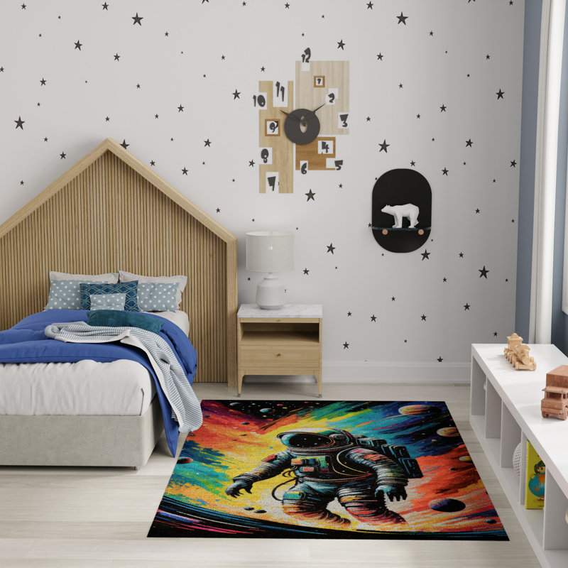 Tapis lavable à la machine pour enfants Imagination, Rectangle 5 pi x 7 pi