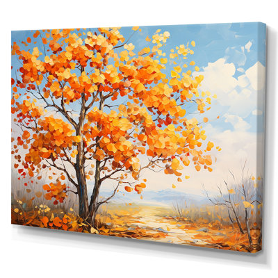 Orange American Basswood Essence IV - Tree Wall Art
