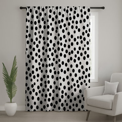 Polka Dots Window Curtains, Pattern Sheer & Blockout Curtains - 1 Panel